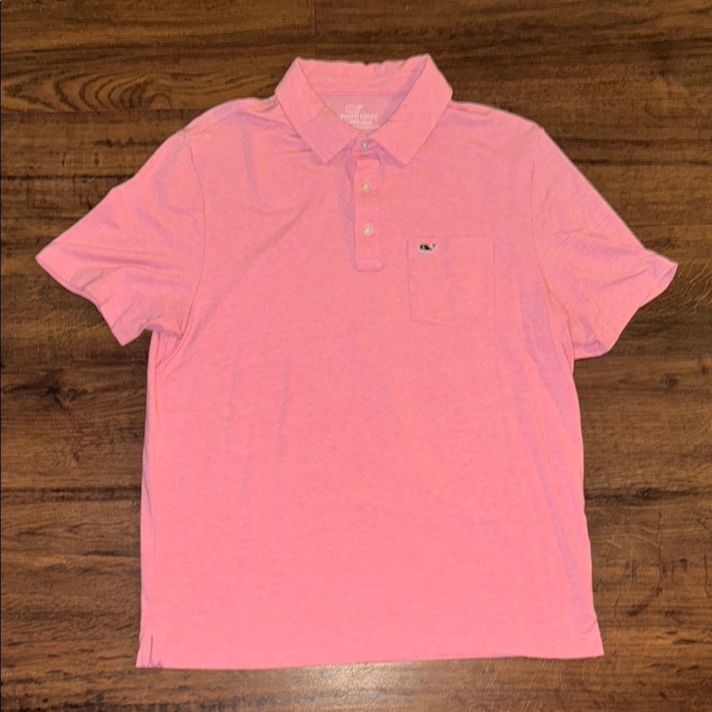Vineyard Vines Men's Pink Polo Shirt